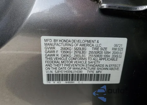 2022 Acura Mdx A-Spec z USA, uszkodzony, nr VIN 5J8YE1H00NL014390